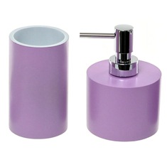 Bathroom Accessory Set With 2 Pieces In Lilac